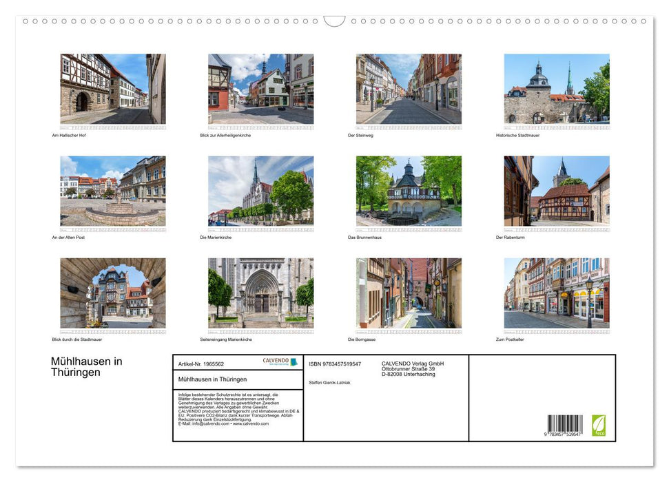 Mühlhausen in Thüringen (CALVENDO Wandkalender 2026)