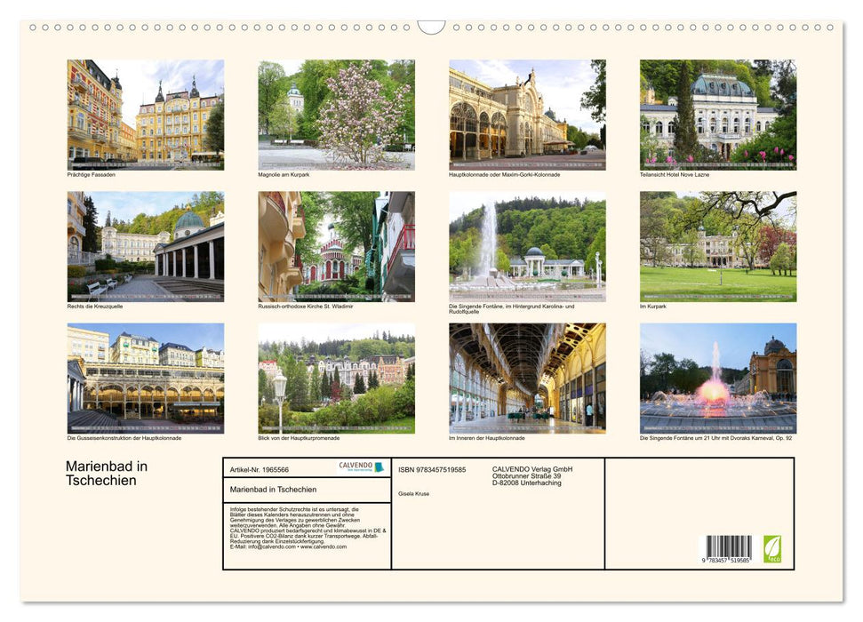 Marienbad in Tschechien (CALVENDO Wandkalender 2026)