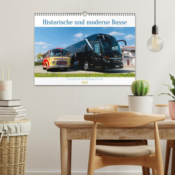 Historische und moderne Busse (CALVENDO Wandkalender 2026)