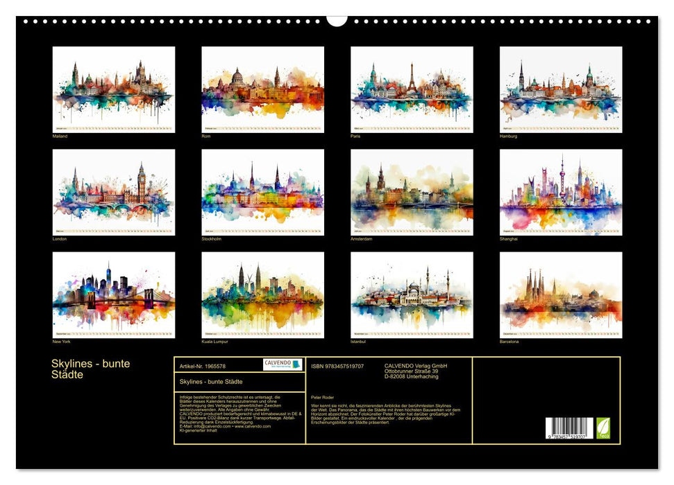 Skylines - bunte Städte (CALVENDO Wandkalender 2026)