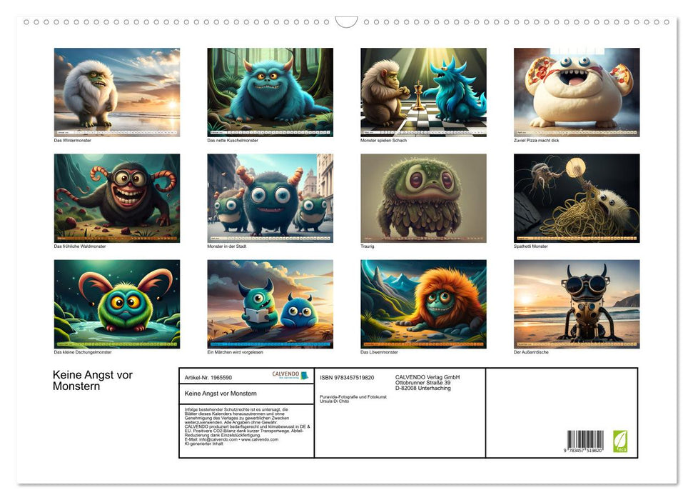 Keine Angst vor Monstern (CALVENDO Wandkalender 2026)