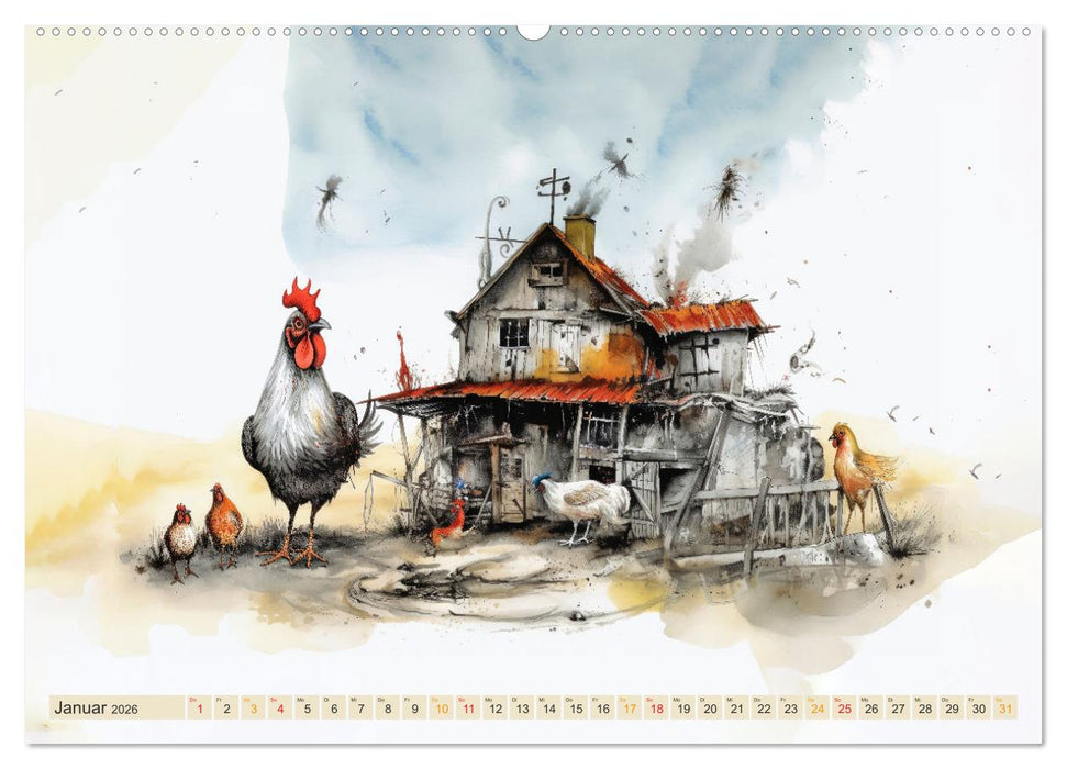 Da ist was los auf dem Bauernhof (CALVENDO Premium Wandkalender 2026)