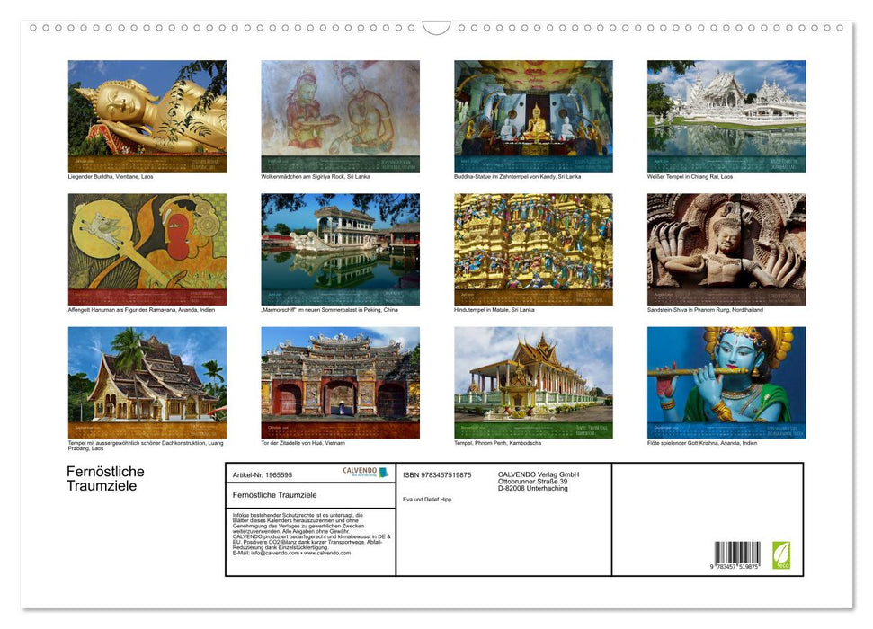 Fernöstliche Traumziele (CALVENDO Wandkalender 2026)
