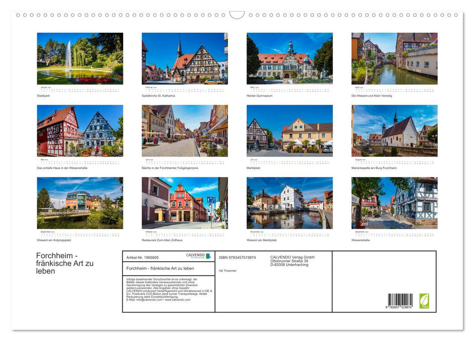 Forchheim - fränkische Art zu leben (CALVENDO Wandkalender 2026)