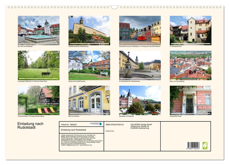 Einladung nach Rudolstadt (CALVENDO Wandkalender 2026)