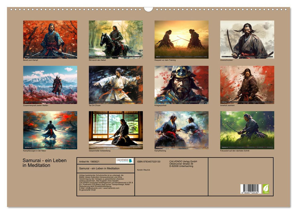 Samurai - ein Leben in Meditation (CALVENDO Wandkalender 2026)
