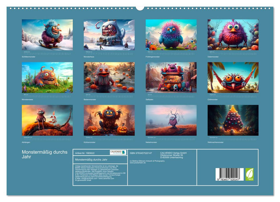 Monstermäßig durchs Jahr (CALVENDO Premium Wandkalender 2026)