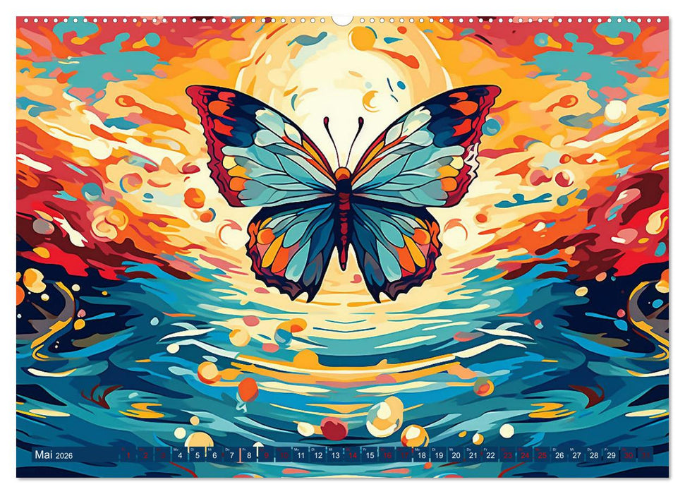 Schmetterlinge voller Kunst (CALVENDO Wandkalender 2026)