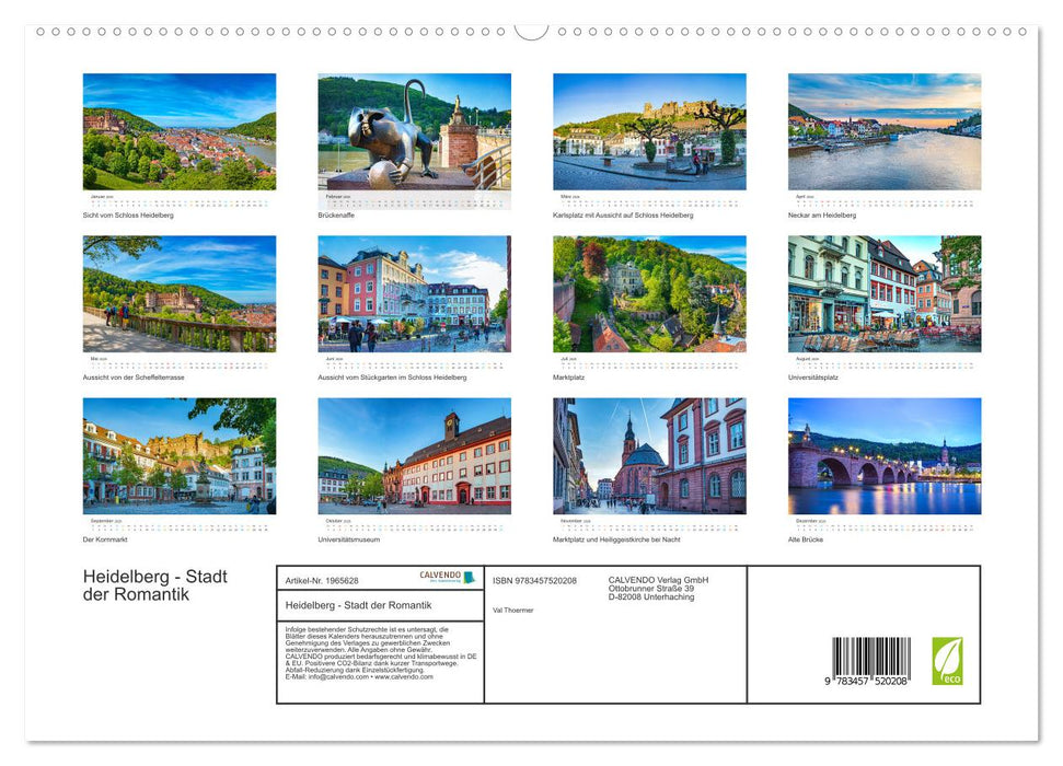 Heidelberg - Stadt der Romantik (CALVENDO Premium Wandkalender 2026)
