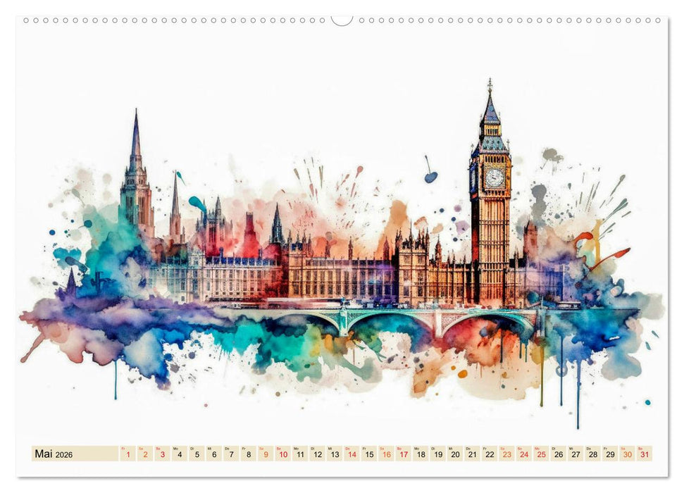 Skylines - bunte Städte (CALVENDO Premium Wandkalender 2026)