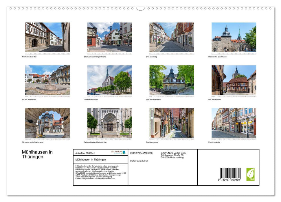 Mühlhausen in Thüringen (CALVENDO Premium Wandkalender 2026)
