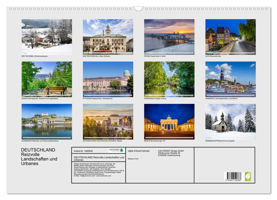 DEUTSCHLAND Reizvolle Landschaften und Urbanes (CALVENDO Wandkalender 2026)