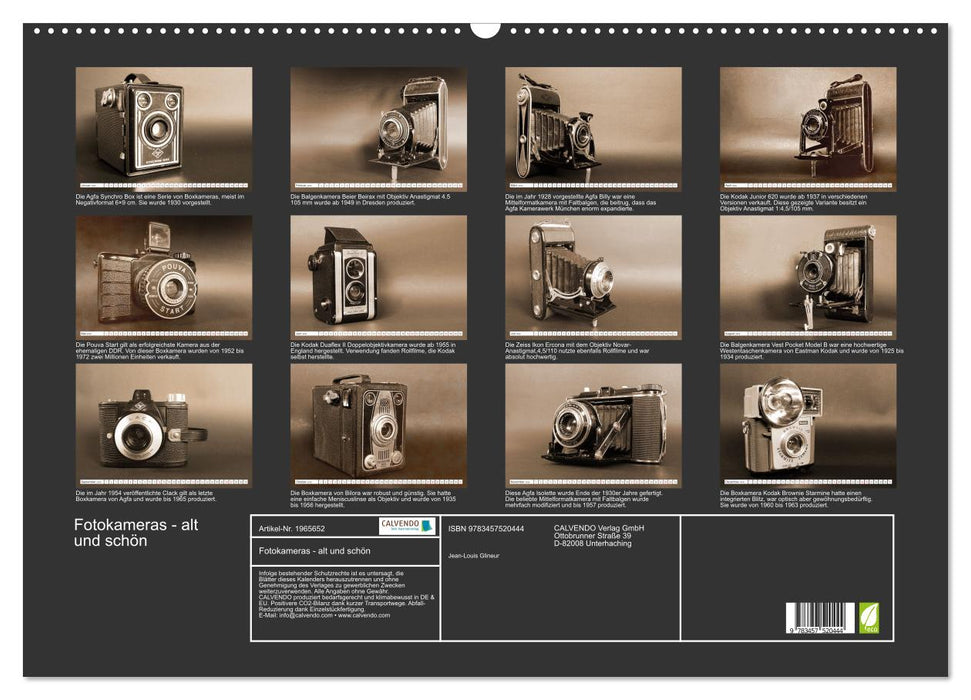 Fotokameras - alt und schön (CALVENDO Wandkalender 2026)