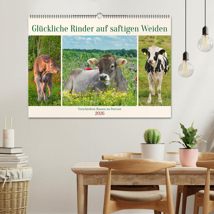 Glückliche Rinder auf saftigen Weiden (CALVENDO Wandkalender 2026)