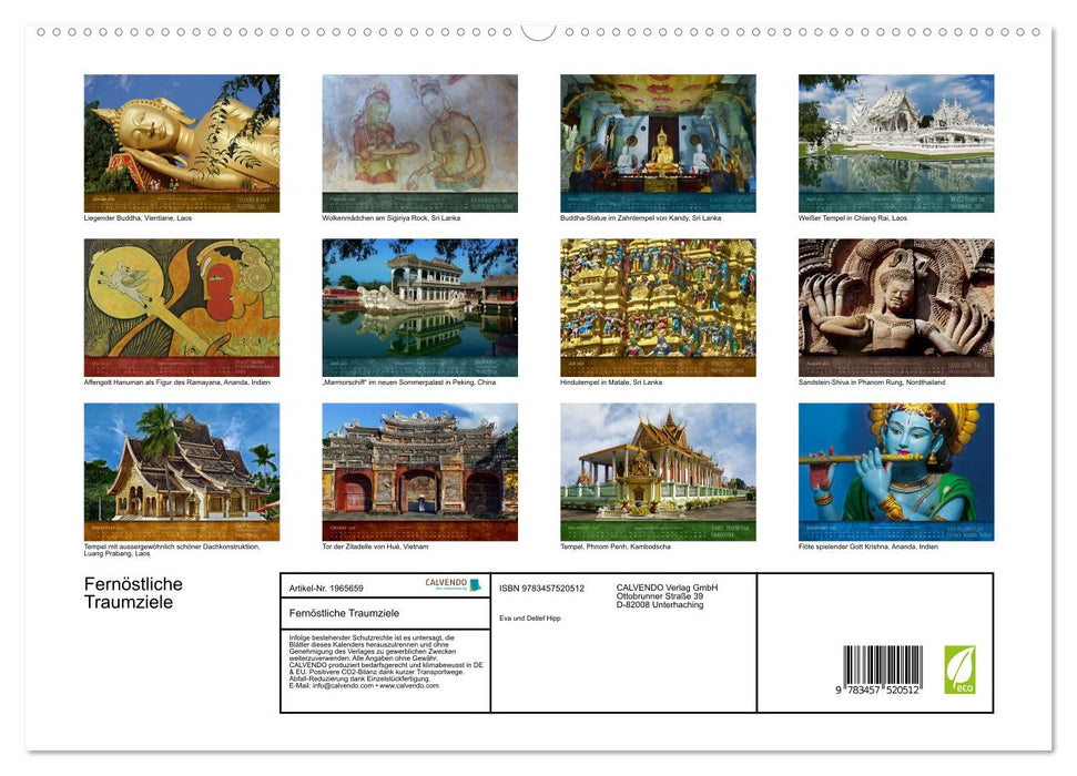 Fernöstliche Traumziele (CALVENDO Premium Wandkalender 2026)