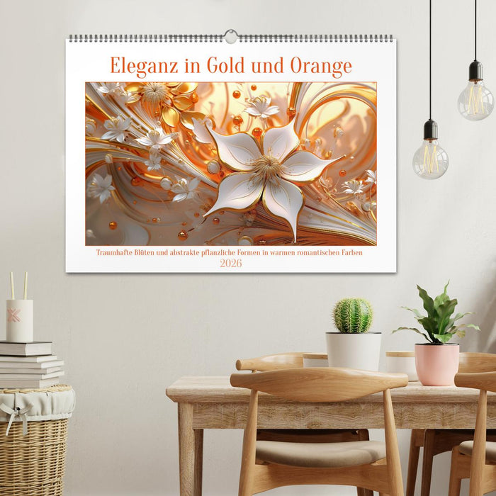 Eleganz in Gold und Orange (CALVENDO Wandkalender 2026)