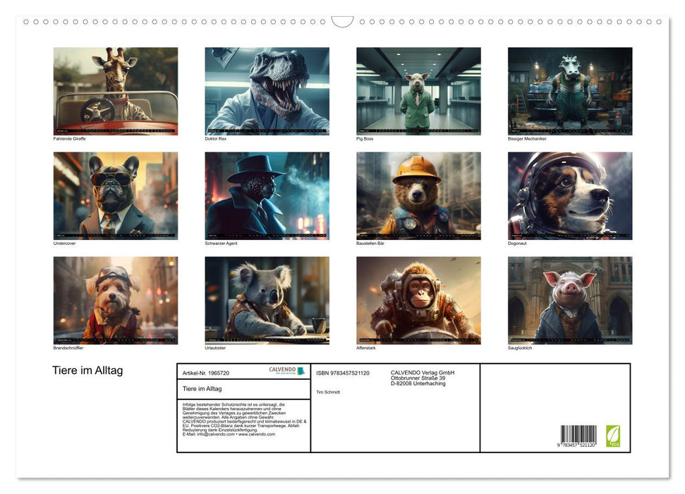 Tiere im Alltag (CALVENDO Wandkalender 2026)