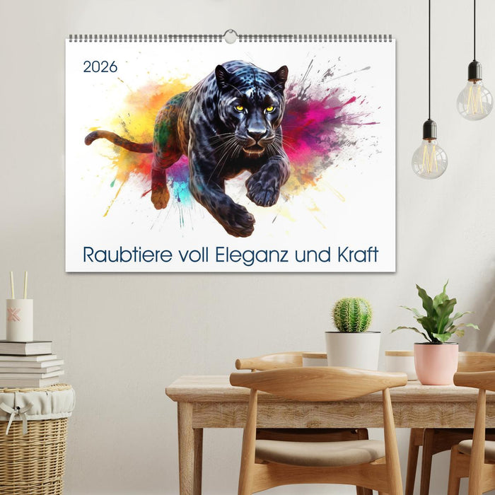 Raubtiere voll Eleganz und Kraft (CALVENDO Wandkalender 2026)