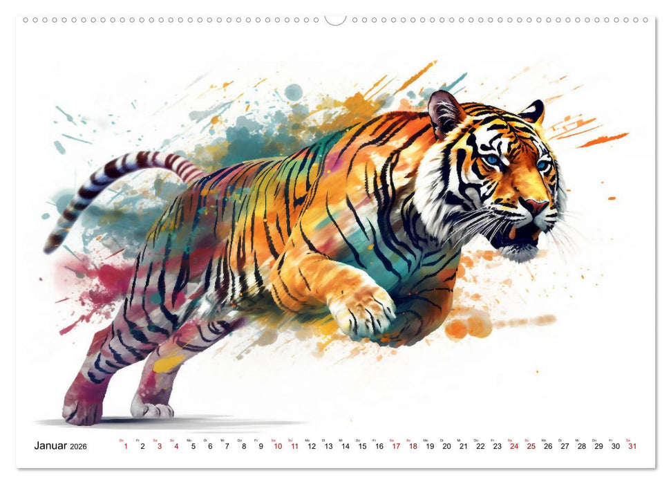 Raubtiere voll Eleganz und Kraft (CALVENDO Wandkalender 2026)