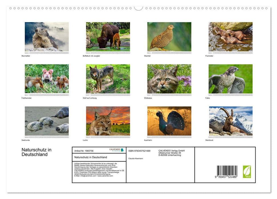 Naturschutz in Deutschland (CALVENDO Premium Wandkalender 2026)
