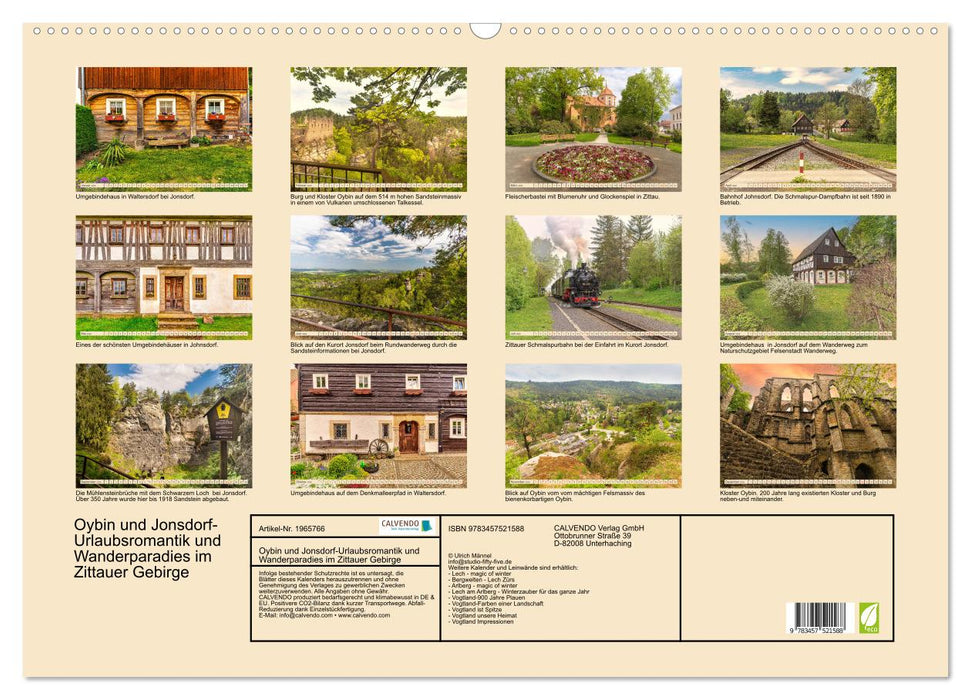 Oybin und Jonsdorf-Urlaubsromantik und Wanderparadies im Zittauer Gebirge (CALVENDO Wandkalender 2026)