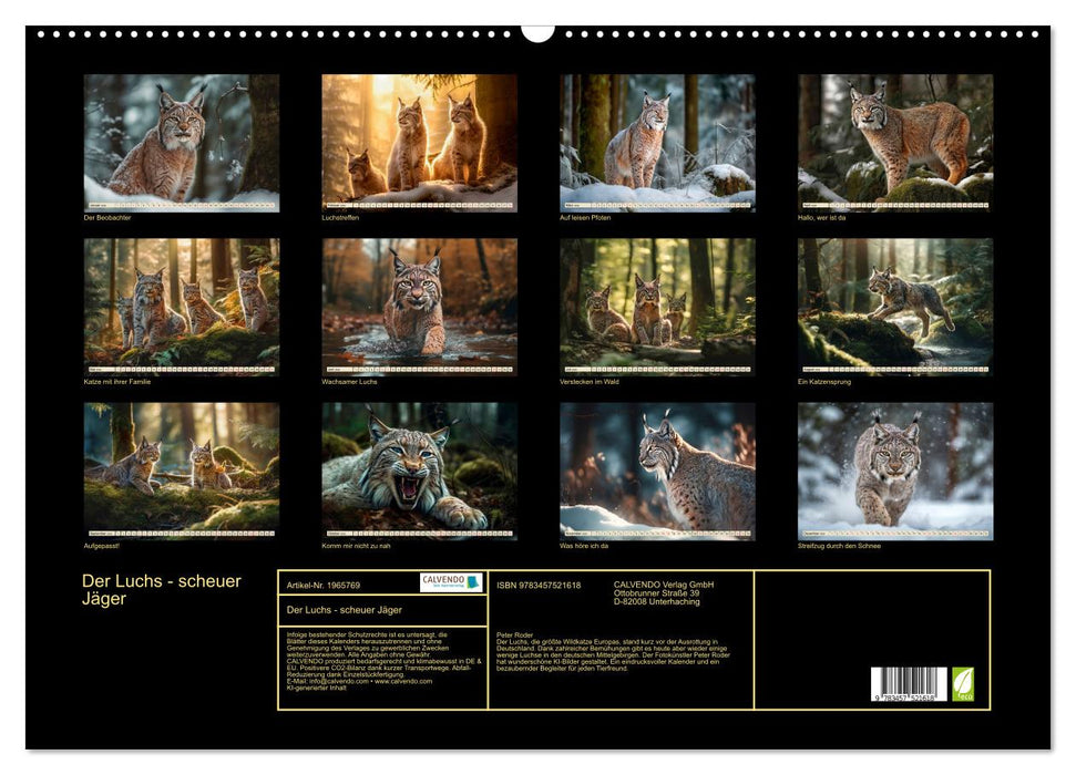 Der Luchs - scheuer Jäger (CALVENDO Wandkalender 2026)