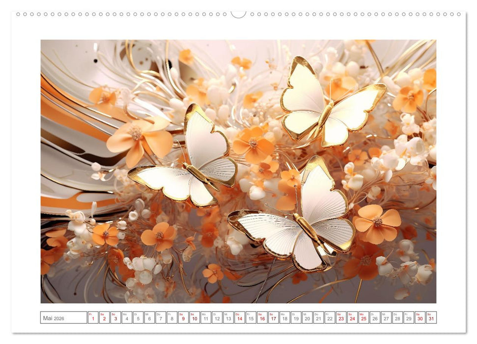 Eleganz in Gold und Orange (CALVENDO Premium Wandkalender 2026)