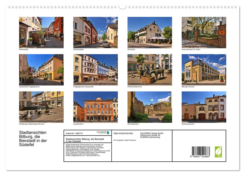Stadtansichten Bitburg, die Bierstadt in der Südeifel (CALVENDO Premium Wandkalender 2026)