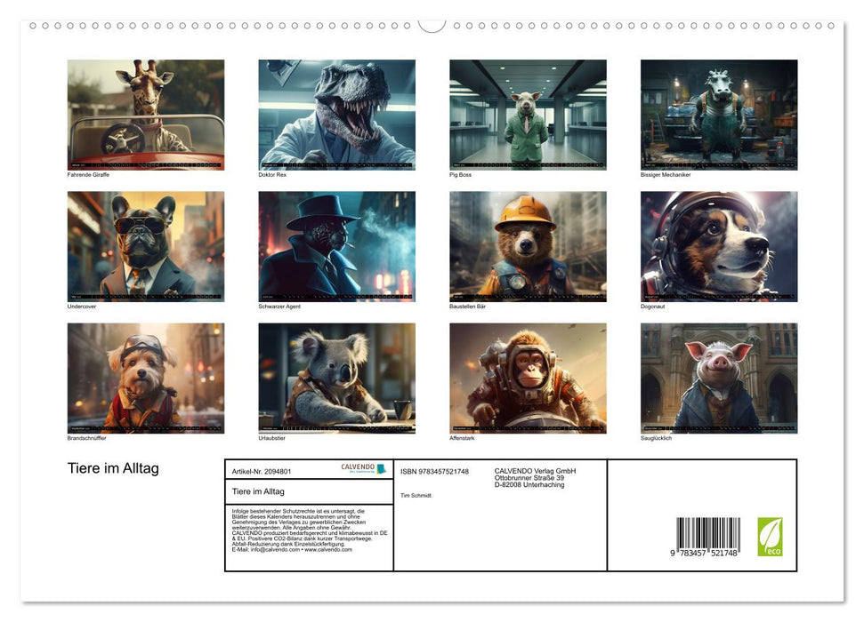 Tiere im Alltag (CALVENDO Premium Wandkalender 2026)