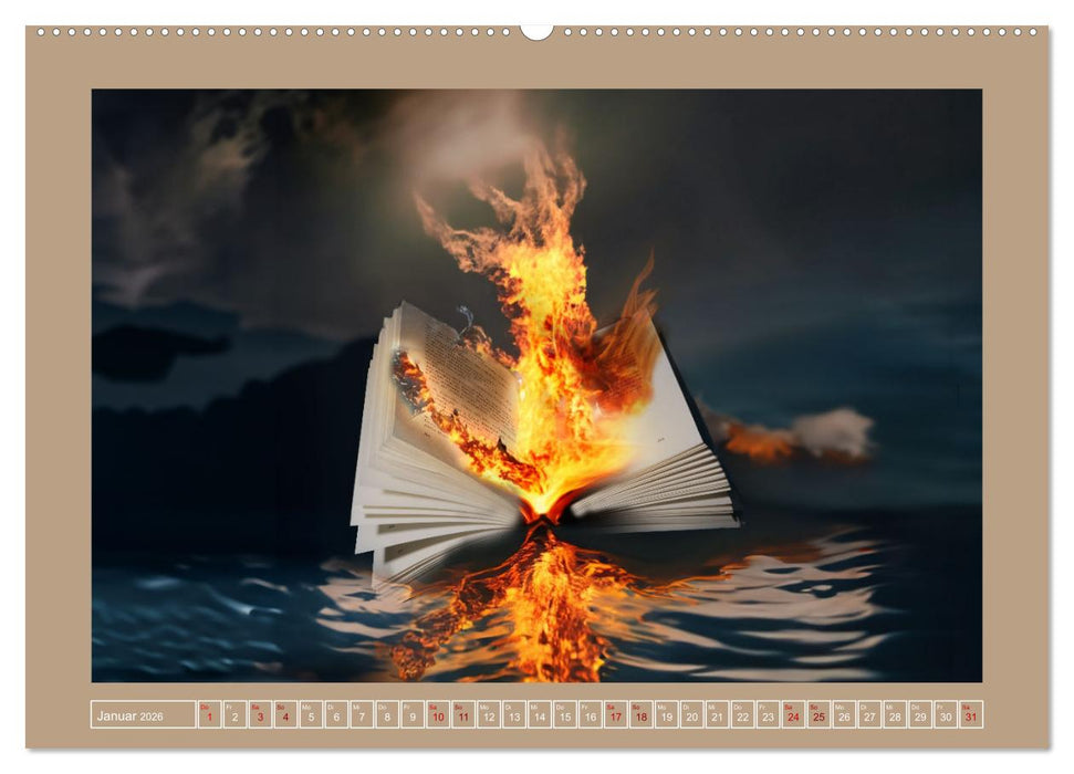 Bücher phantasievoll und sachlich (CALVENDO Wandkalender 2026)