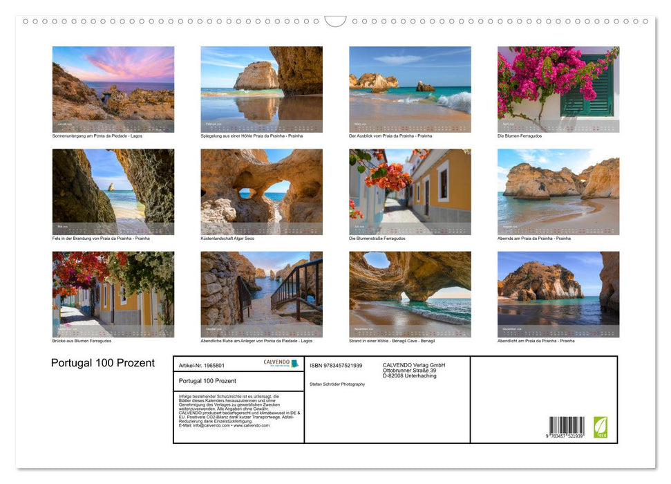 Portugal 100 Prozent (CALVENDO Wandkalender 2026)