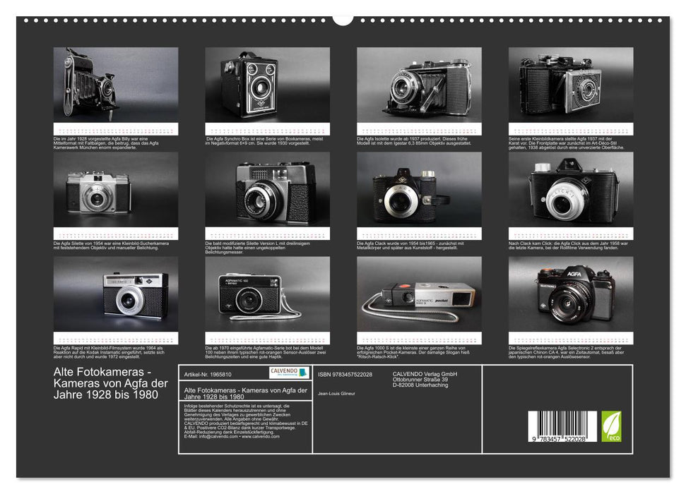 Alte Fotokameras - Kameras von Agfa der Jahre 1928 bis 1980 (CALVENDO Premium Wandkalender 2026)