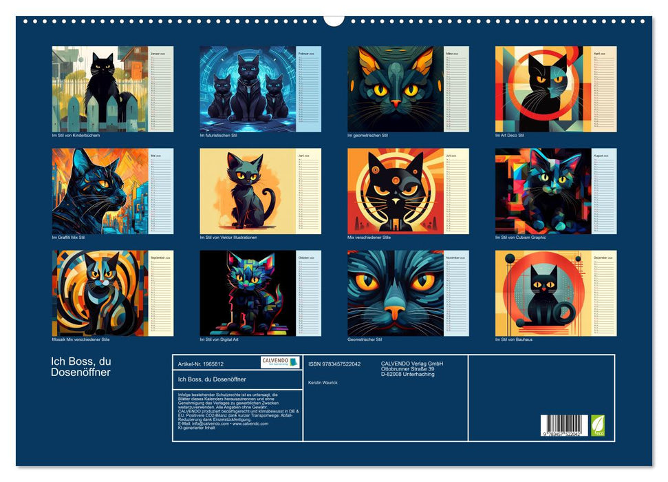 Ich Boss, du Dosenöffner (CALVENDO Wandkalender 2026)