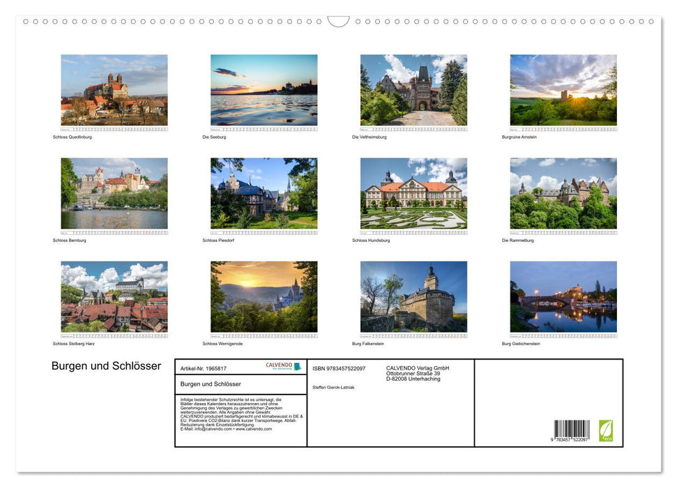 Burgen und Schlösser (CALVENDO Wandkalender 2026)