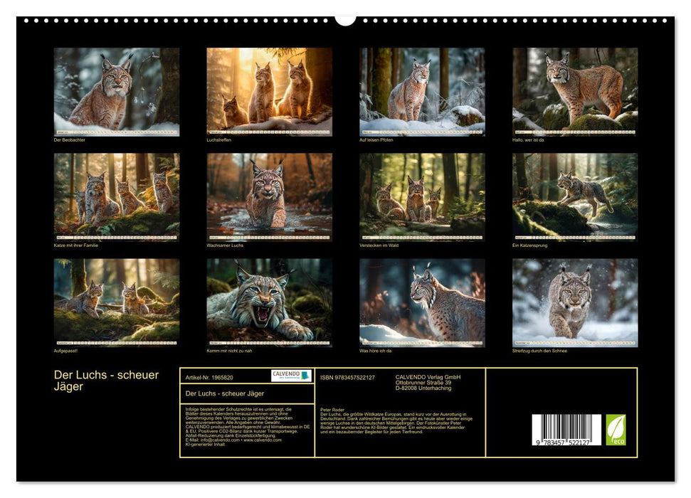Der Luchs - scheuer Jäger (CALVENDO Premium Wandkalender 2026)