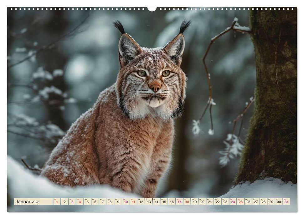 Der Luchs - scheuer Jäger (CALVENDO Premium Wandkalender 2026)