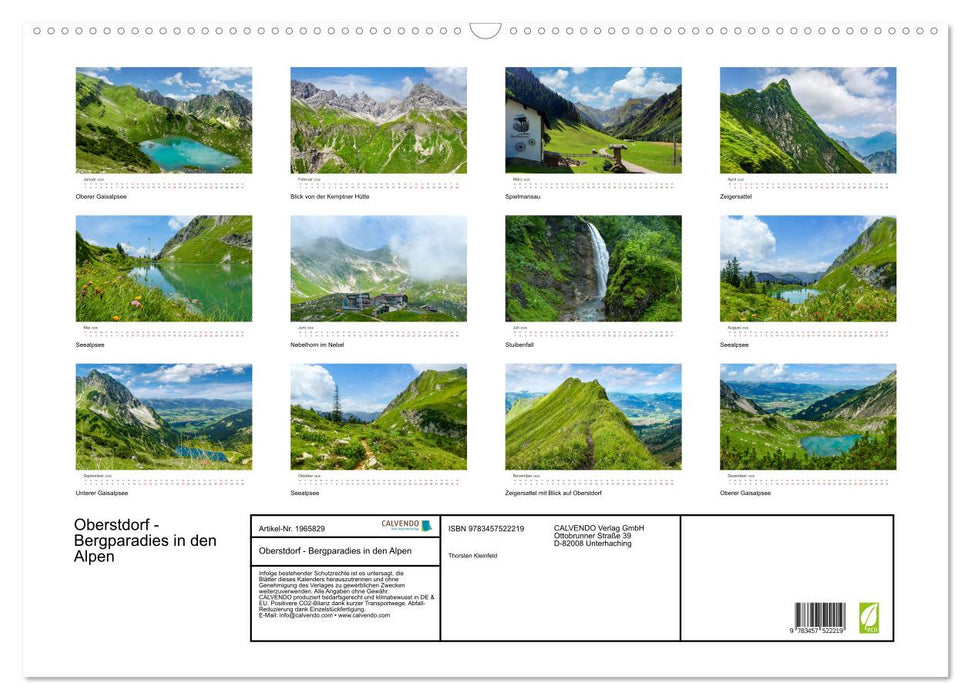 Oberstdorf - Bergparadies in den Alpen (CALVENDO Wandkalender 2026)