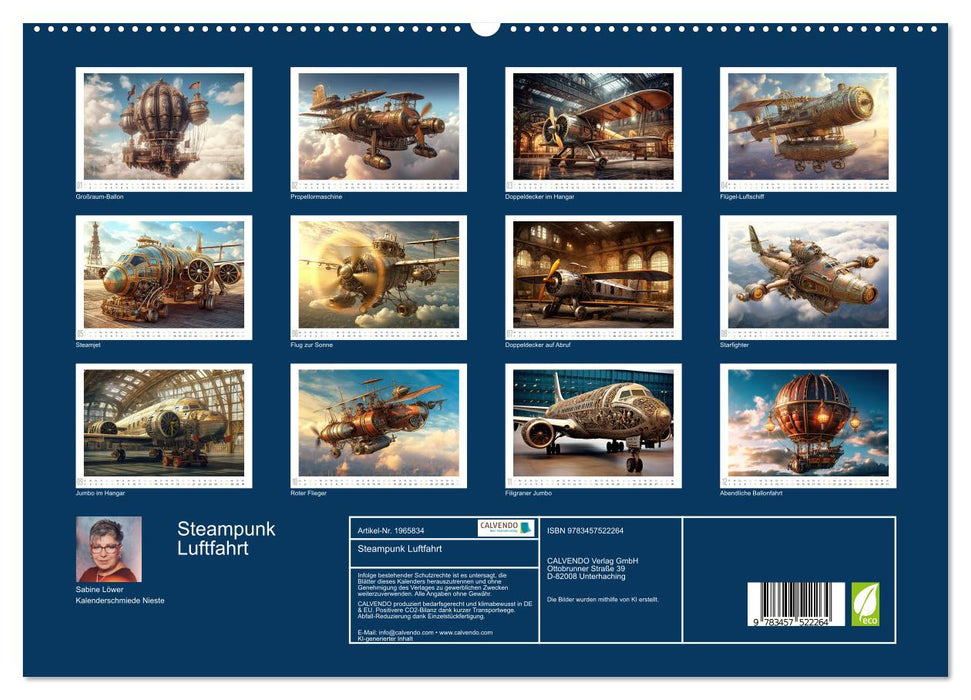 Steampunk Luftfahrt (CALVENDO Premium Wandkalender 2026)