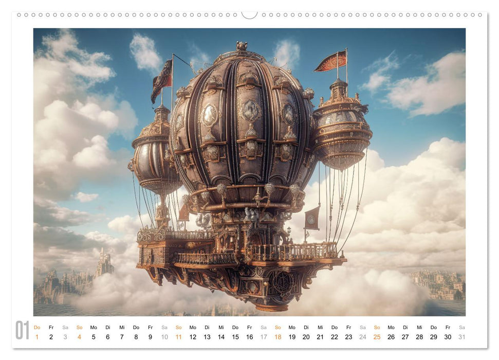 Steampunk Luftfahrt (CALVENDO Premium Wandkalender 2026)
