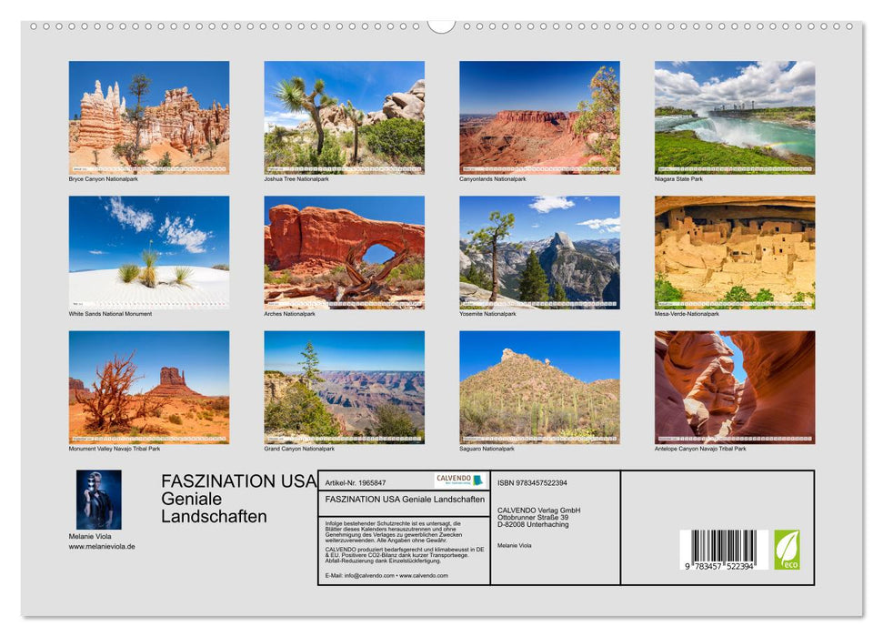 FASZINATION USA Geniale Landschaften (CALVENDO Premium Wandkalender 2026)