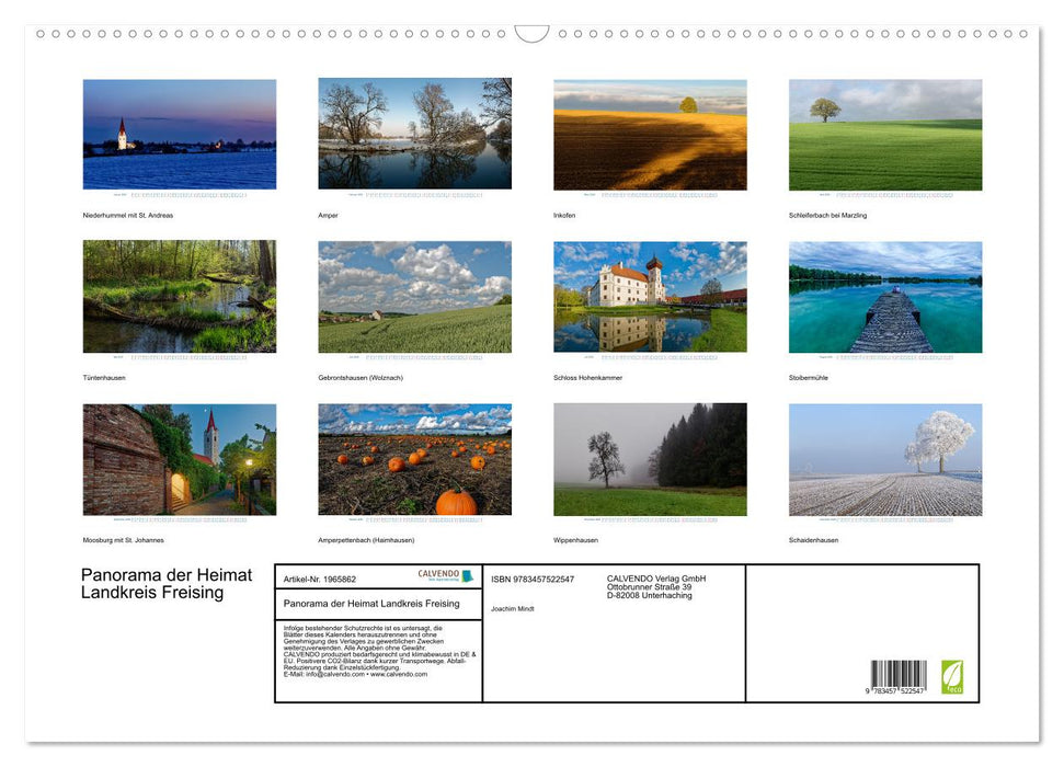 Panorama der Heimat Landkreis Freising (CALVENDO Wandkalender 2026)
