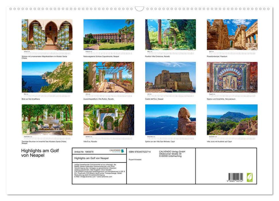 Highlights am Golf von Neapel (CALVENDO Wandkalender 2026)