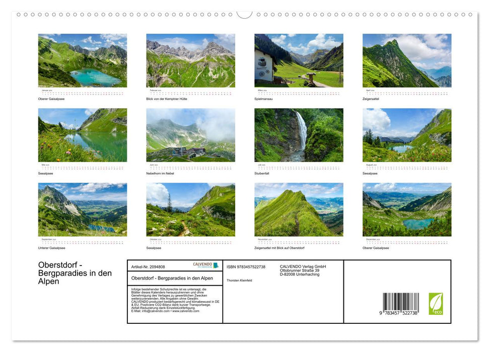 Oberstdorf - Bergparadies in den Alpen (CALVENDO Premium Wandkalender 2026)