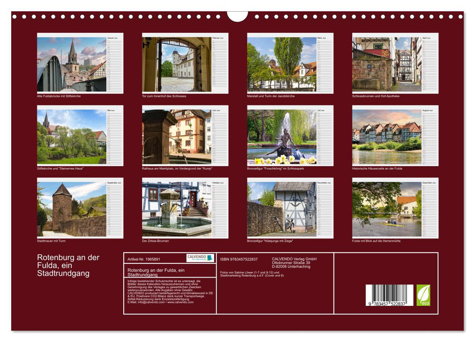 Rotenburg an der Fulda, ein Stadtrundgang (CALVENDO Wandkalender 2026)