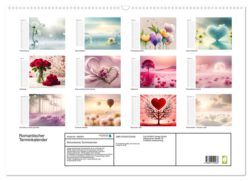 Romantischer Terminkalender (CALVENDO Wandkalender 2026)