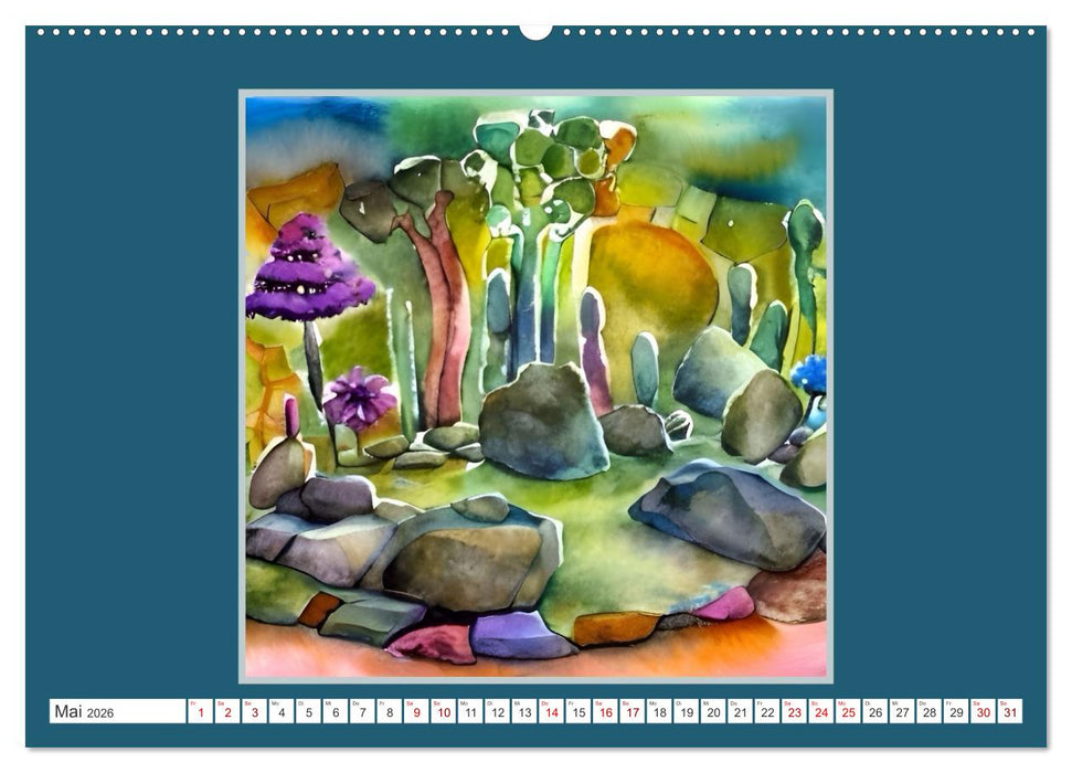 Fantastische Gartenwelten - Aquarellbilder voller Inspiration (CALVENDO Premium Wandkalender 2026)
