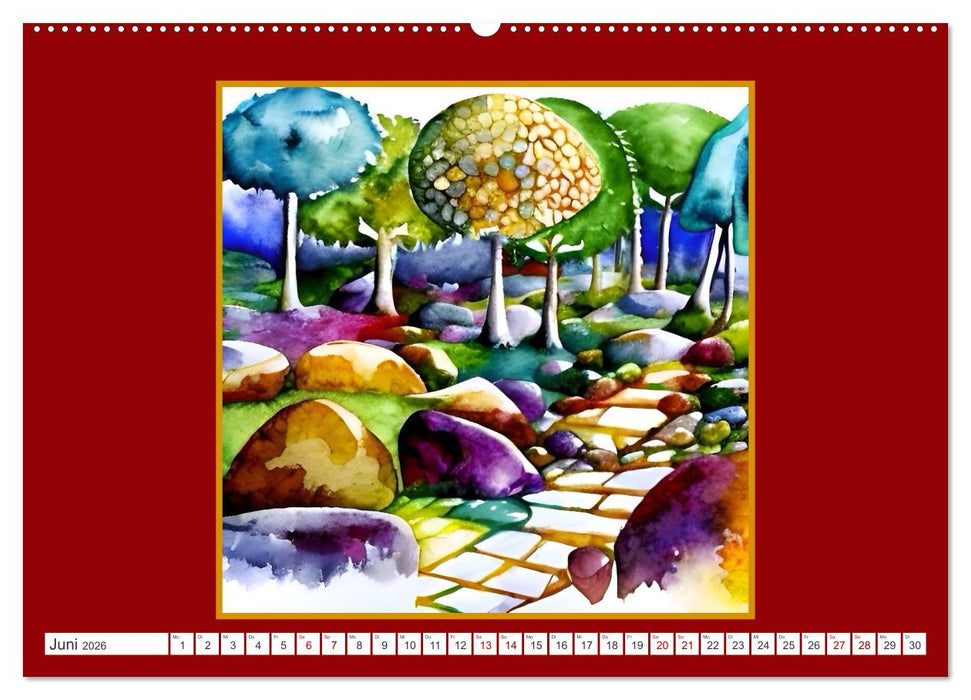 Fantastische Gartenwelten - Aquarellbilder voller Inspiration (CALVENDO Premium Wandkalender 2026)