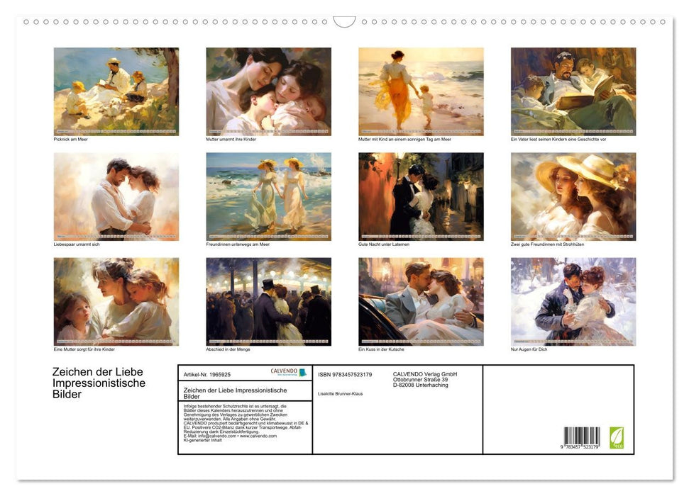 Zeichen der Liebe Impressionistische Bilder (CALVENDO Wandkalender 2026)