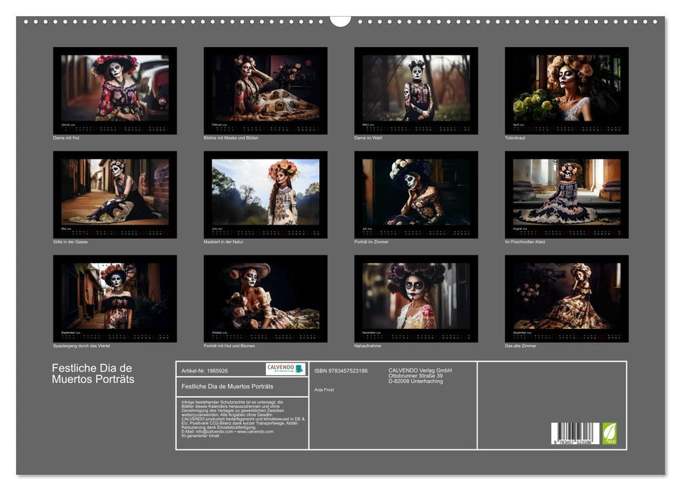Festliche Dia de Muertos Porträts (CALVENDO Wandkalender 2026)