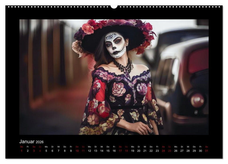 Festliche Dia de Muertos Porträts (CALVENDO Wandkalender 2026)